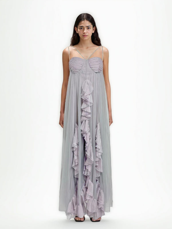 Solid Elegant Off Shoulder Long Dress