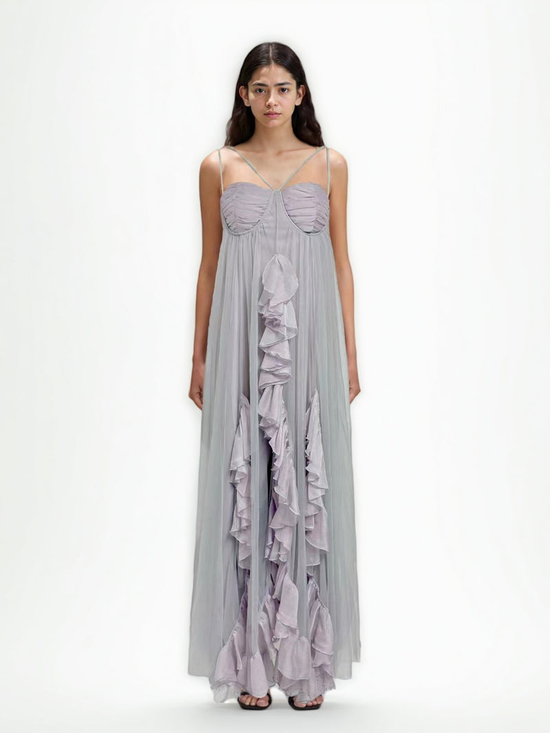 Solid Elegant Off Shoulder Long Dress