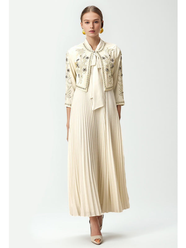 Temperament Patchwork Pearls Two Piece Set