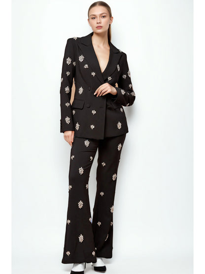 Patchwork Diamonds Blazers Two Piece Set