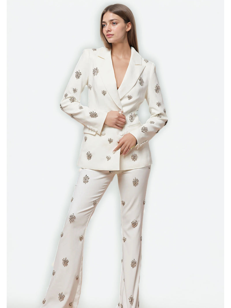 Patchwork Diamonds Blazers Two Piece Set