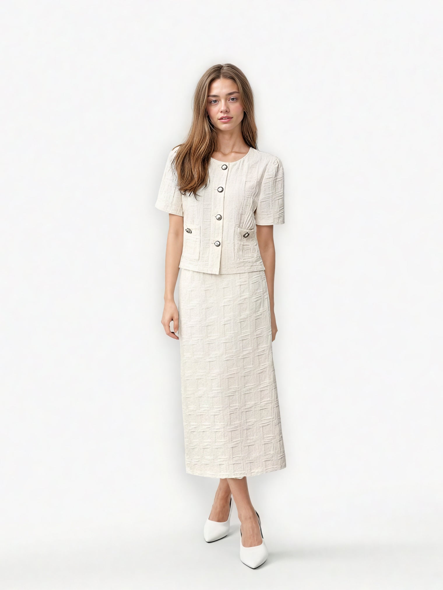 New Elegant Solid Two Piece Set