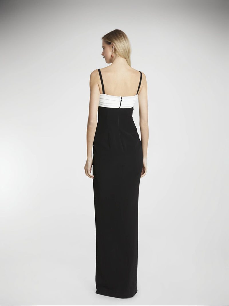 Elegant Hit Color Side Split Long Dress