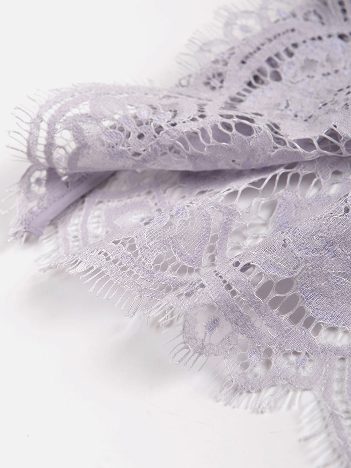 Flower Lace Patchwork Pearls Short Dress