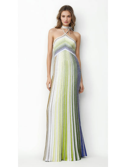 Temperament Pleated Off-Shoulder Long Dress