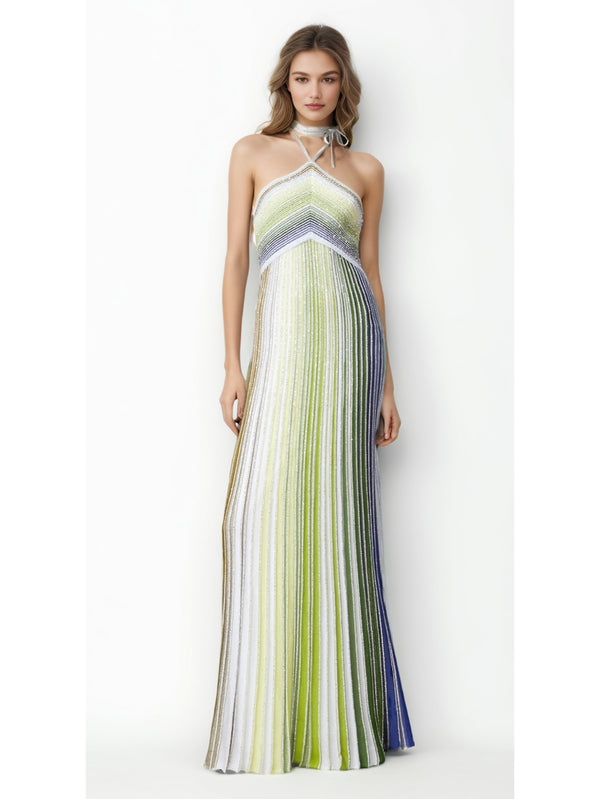 Temperament Pleated Off-Shoulder Long Dress