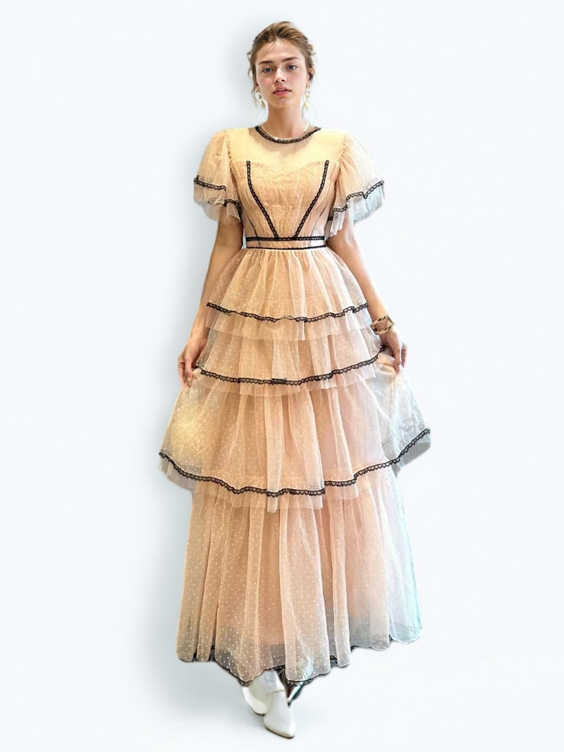 Temperament Elegant Mesh Long Dress