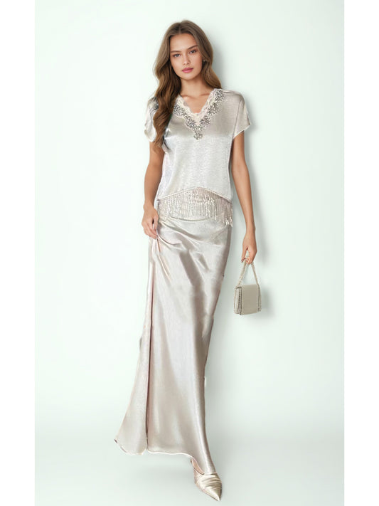 Solid Patchwork Sleeveless Long Dress