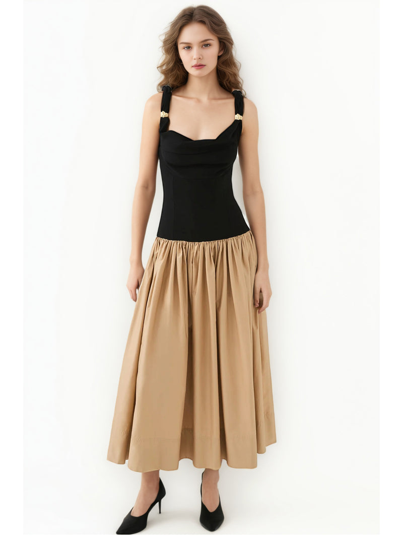 Hit Color Off Shoulder Long Dress