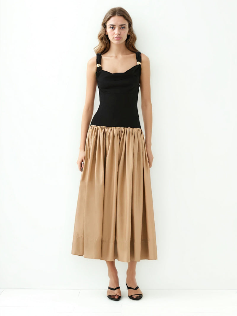 Hit Color Off Shoulder Long Dress