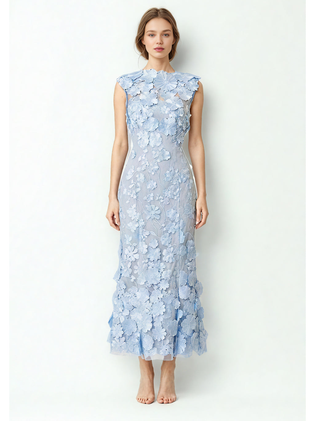 Elegant Patchwork Flower Long Dress