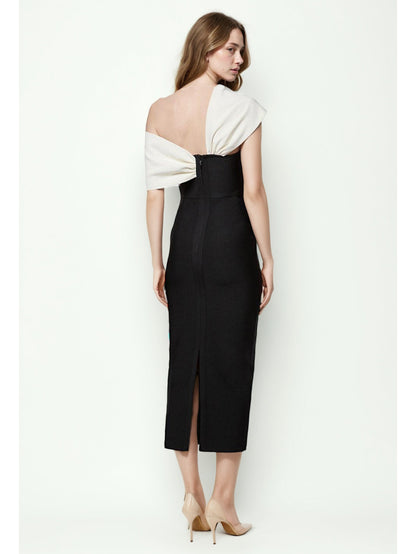 Hit Color Off Shoulder Long Dress