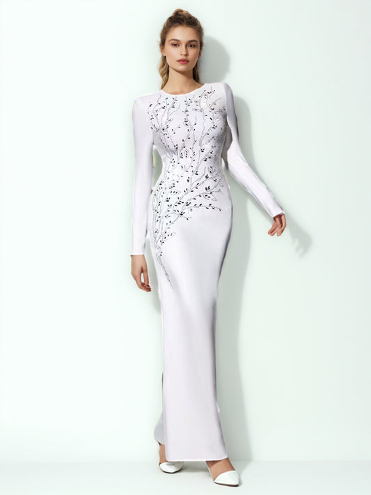 Solid Patchwork Diamonds Long Dress