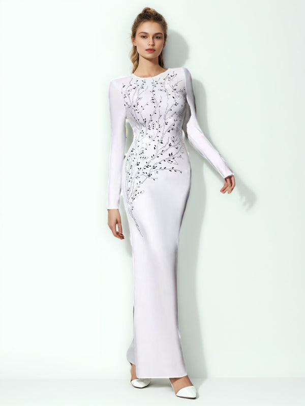 Solid Patchwork Diamonds Long Dress