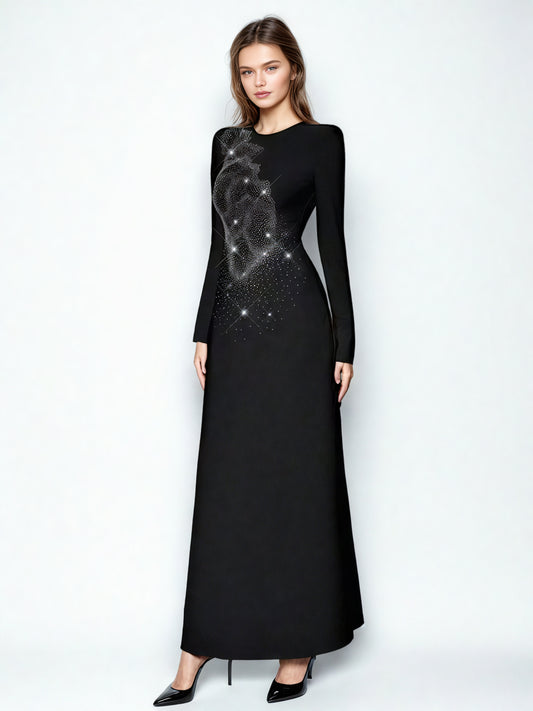 Solid Patchwork Diamonds Long Dress