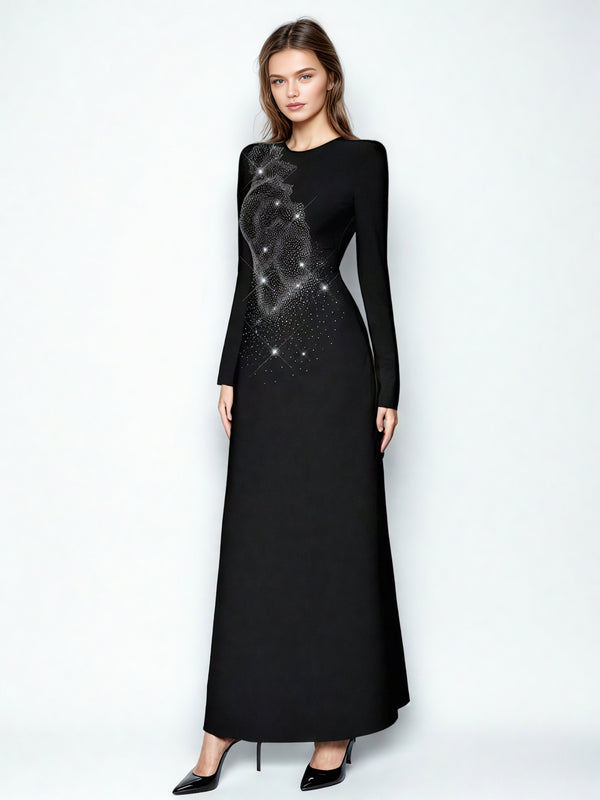 Solid Patchwork Diamonds Long Dress