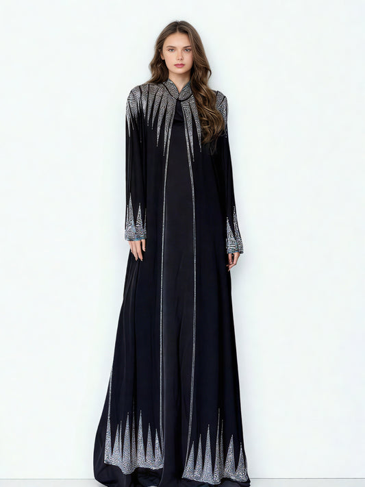 Solid Patchwork Diamonds Long Dress