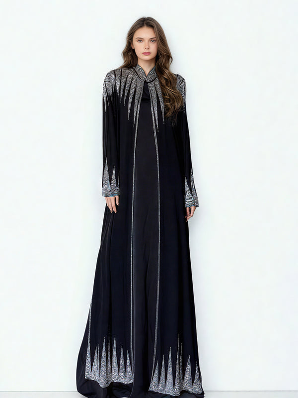 Solid Patchwork Diamonds Long Dress