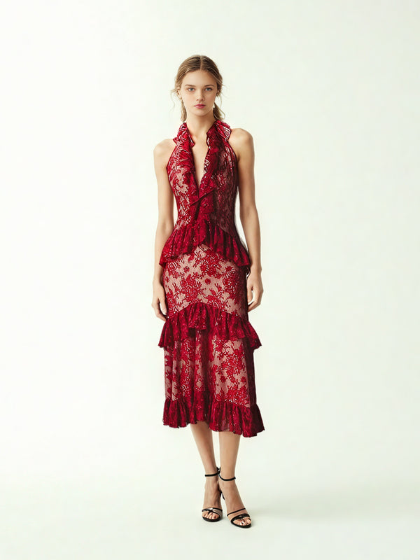 Sleeveless V-neck Backless Long Dress