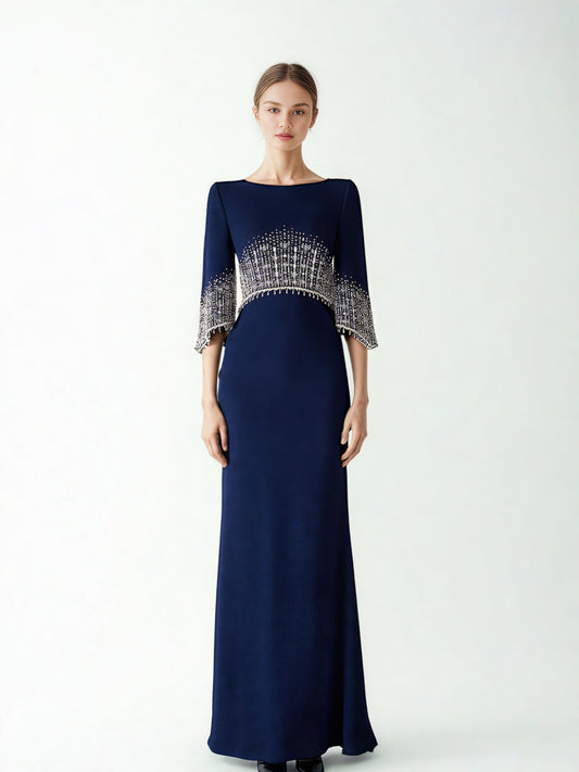 Elegant Patchwork Diamonds Long Dress