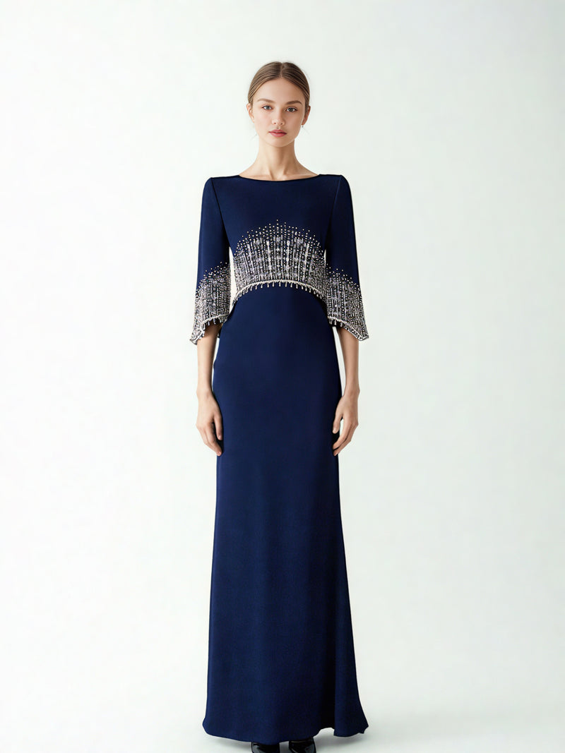 Elegant Patchwork Diamonds Long Dress