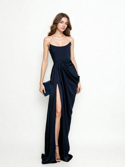 Side Split Off Shoulder Long Dress