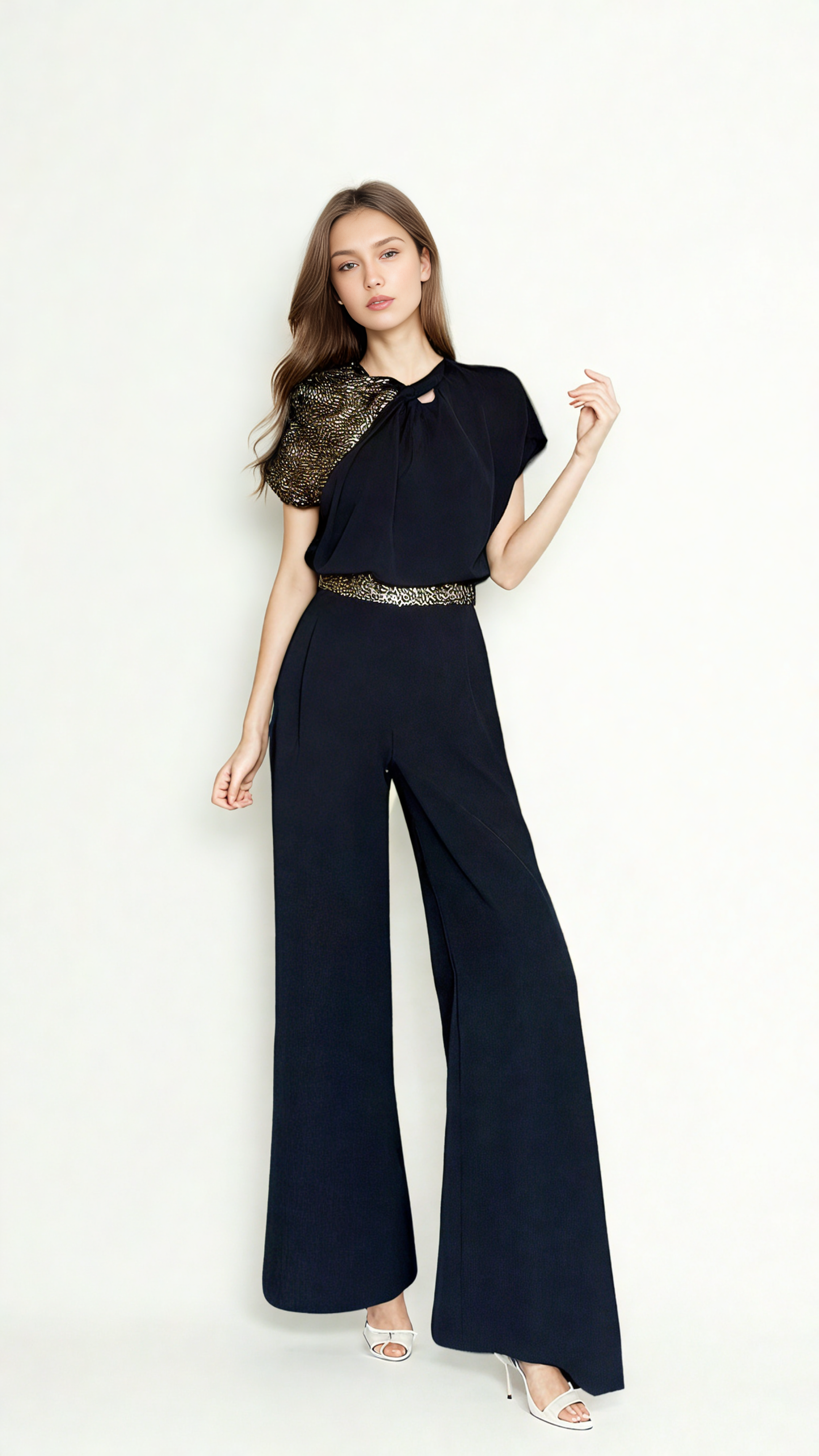 Elegant Patchwork Sequins Two Piece Set
