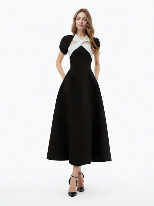 Elegant Hit Color Long Dress