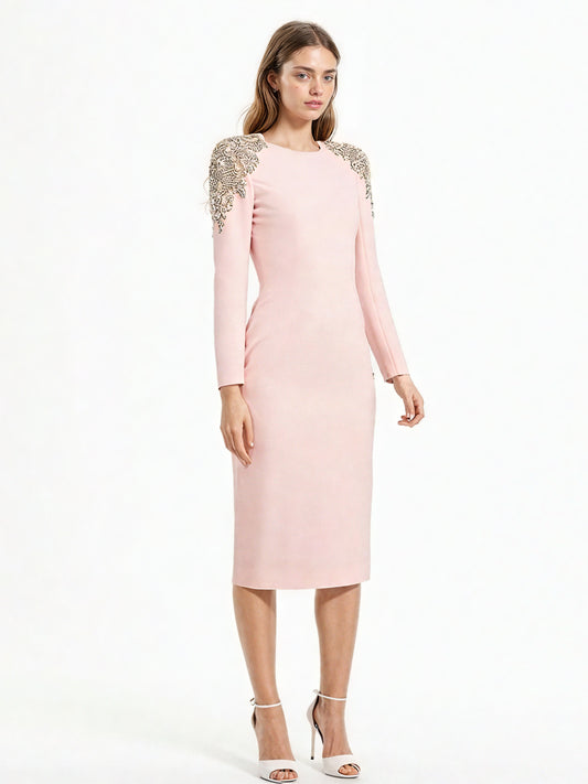 Elegant Patchwork Diamonds Long Dress