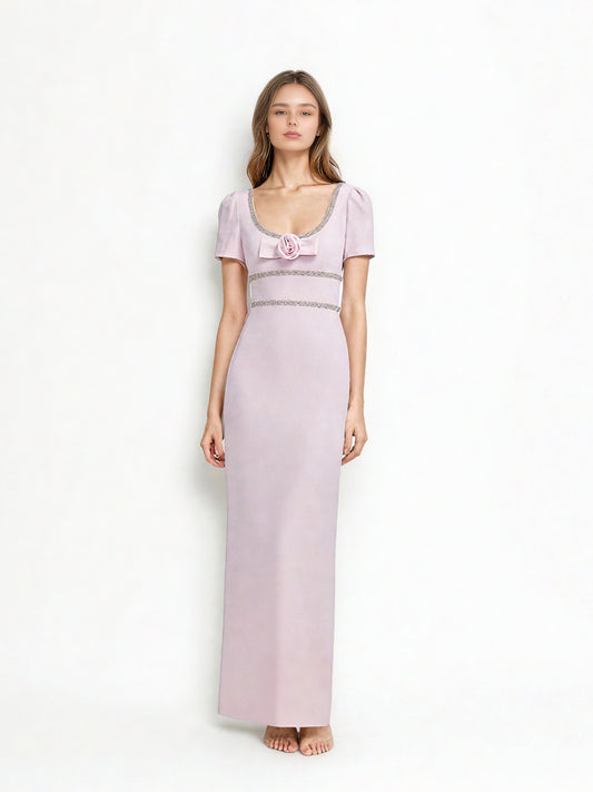 Elegant Solid Patchwork Long Dress