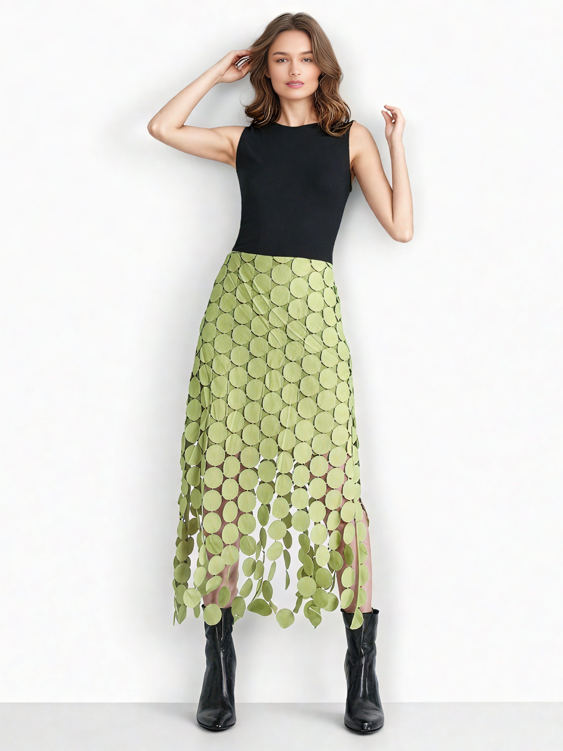 Chic Elegant Solid Midi Skirt