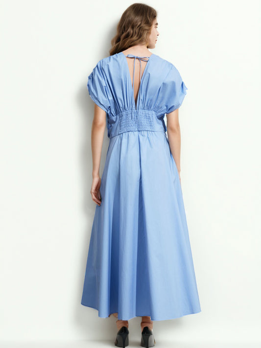 Patchwork Bowknot Flower Long Dress