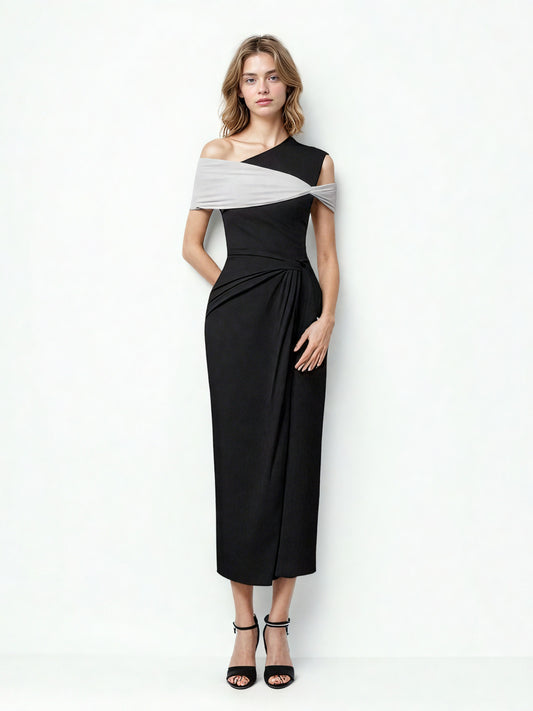 Elegant Hit Color Long Dress