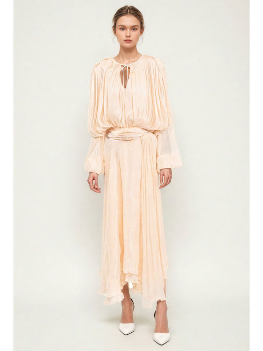 Solid Long Sleeveless Long Dress