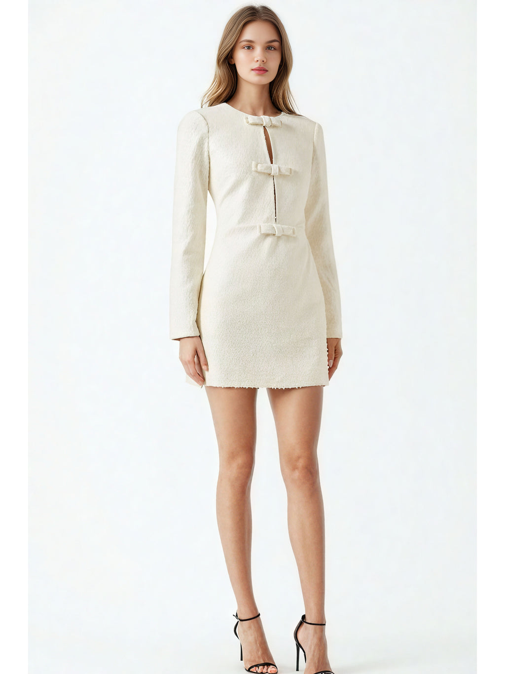 Patchwork Bowknot Solid Short Dress
