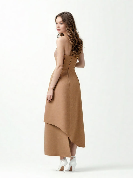 Off Shoulder Solid Long Dress