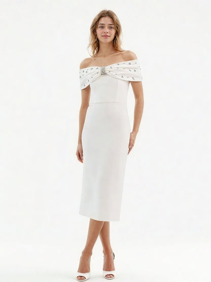 One Line Patchwork Diamonds Midi Dress