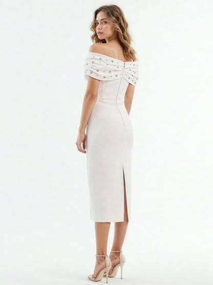 One Line Patchwork Diamonds Midi Dress