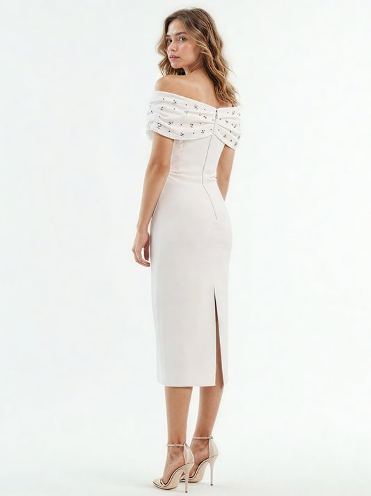 One Line Patchwork Diamonds Midi Dress
