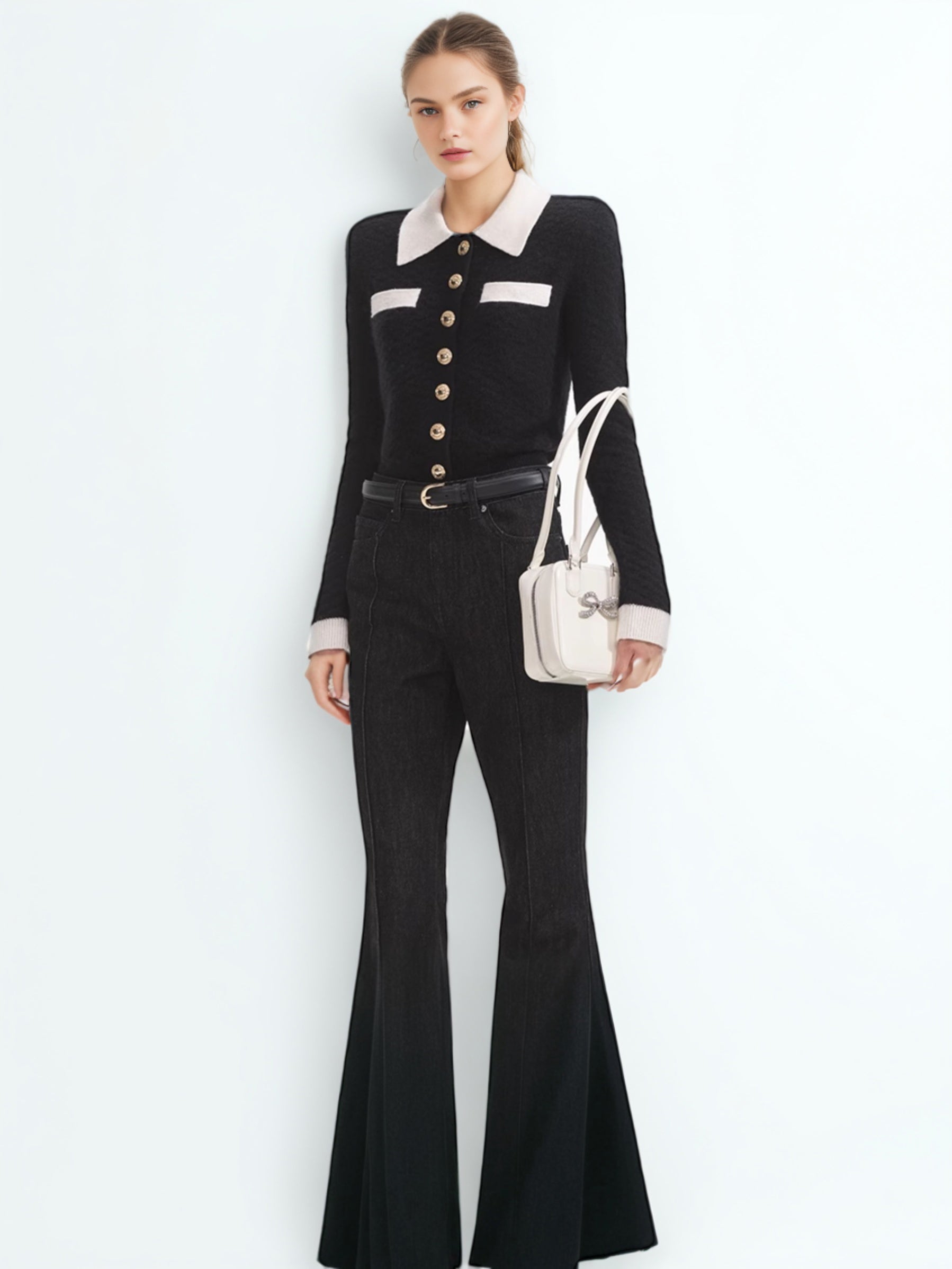 Elegant Lapel Hit Color Jacket