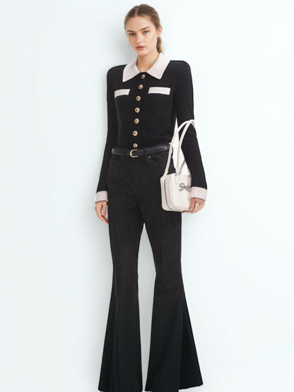 Elegant Lapel Hit Color Jacket