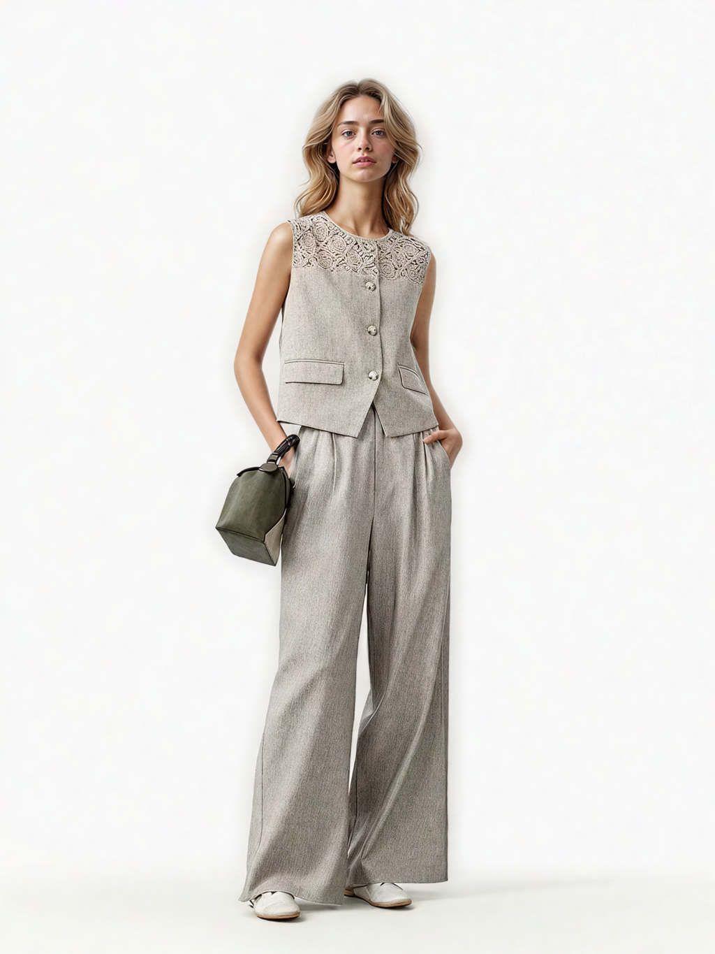 Elegant Sleeveless Two Piece Set