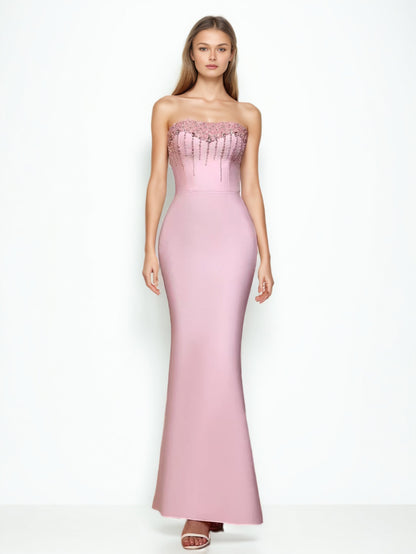 Elegant Patchwork Diamonds Long Dress