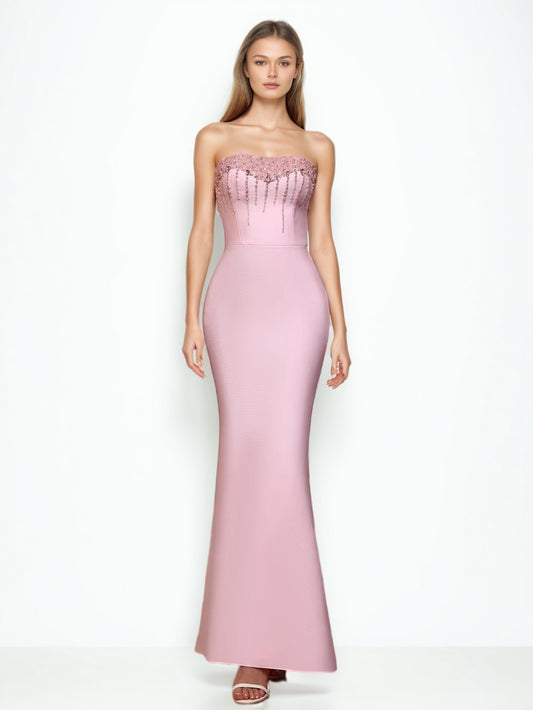 Elegant Patchwork Diamonds Long Dress
