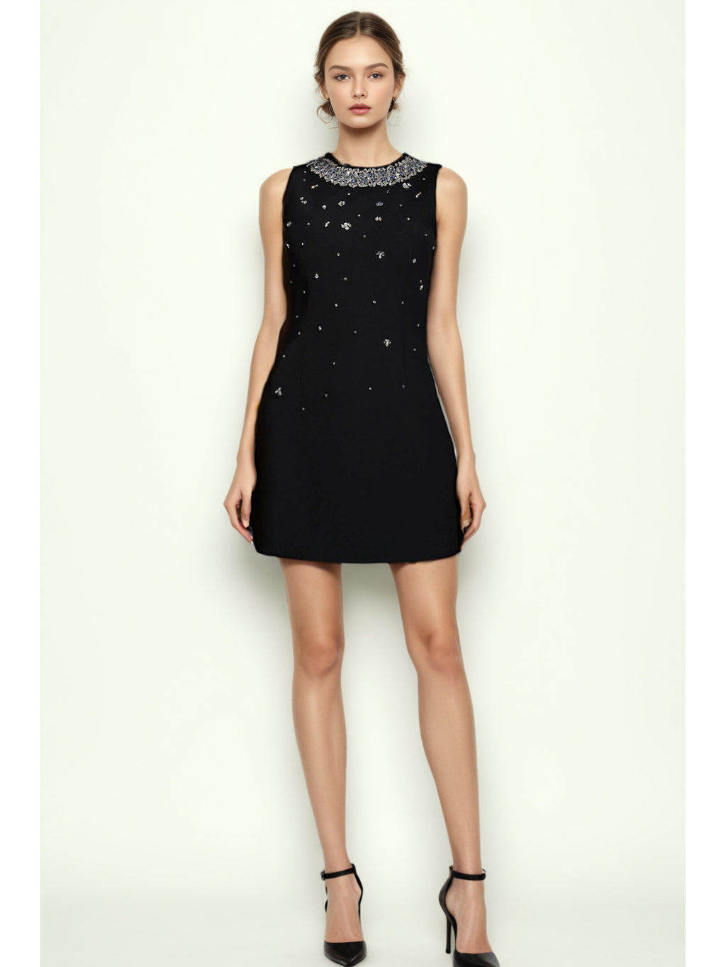Patchwork Diamonds Sleeveless Short Dress