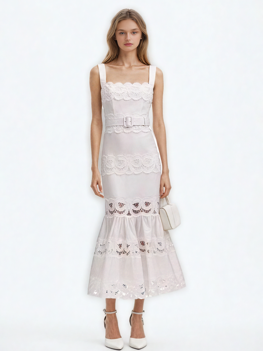 Hollow Out Sleeveless Long Dress