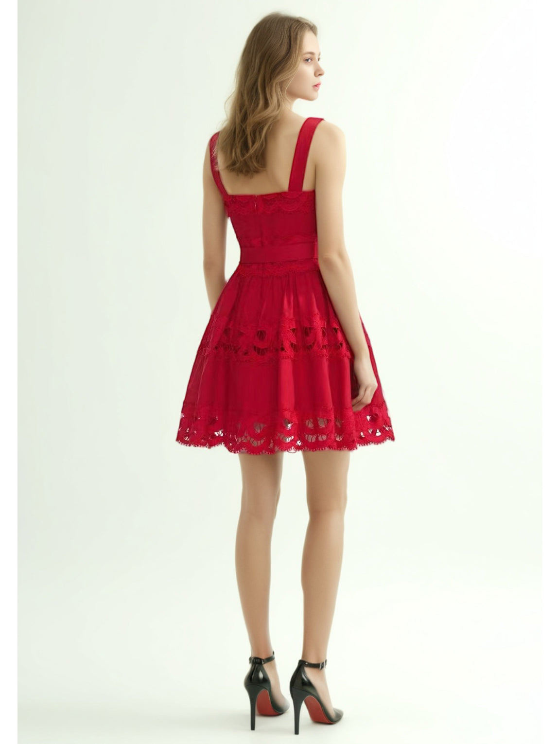 Hollow Out Sleeveless Short Dress