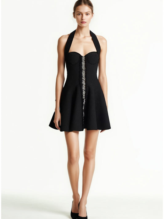 Knit Patchwork Diamonds Short Dress