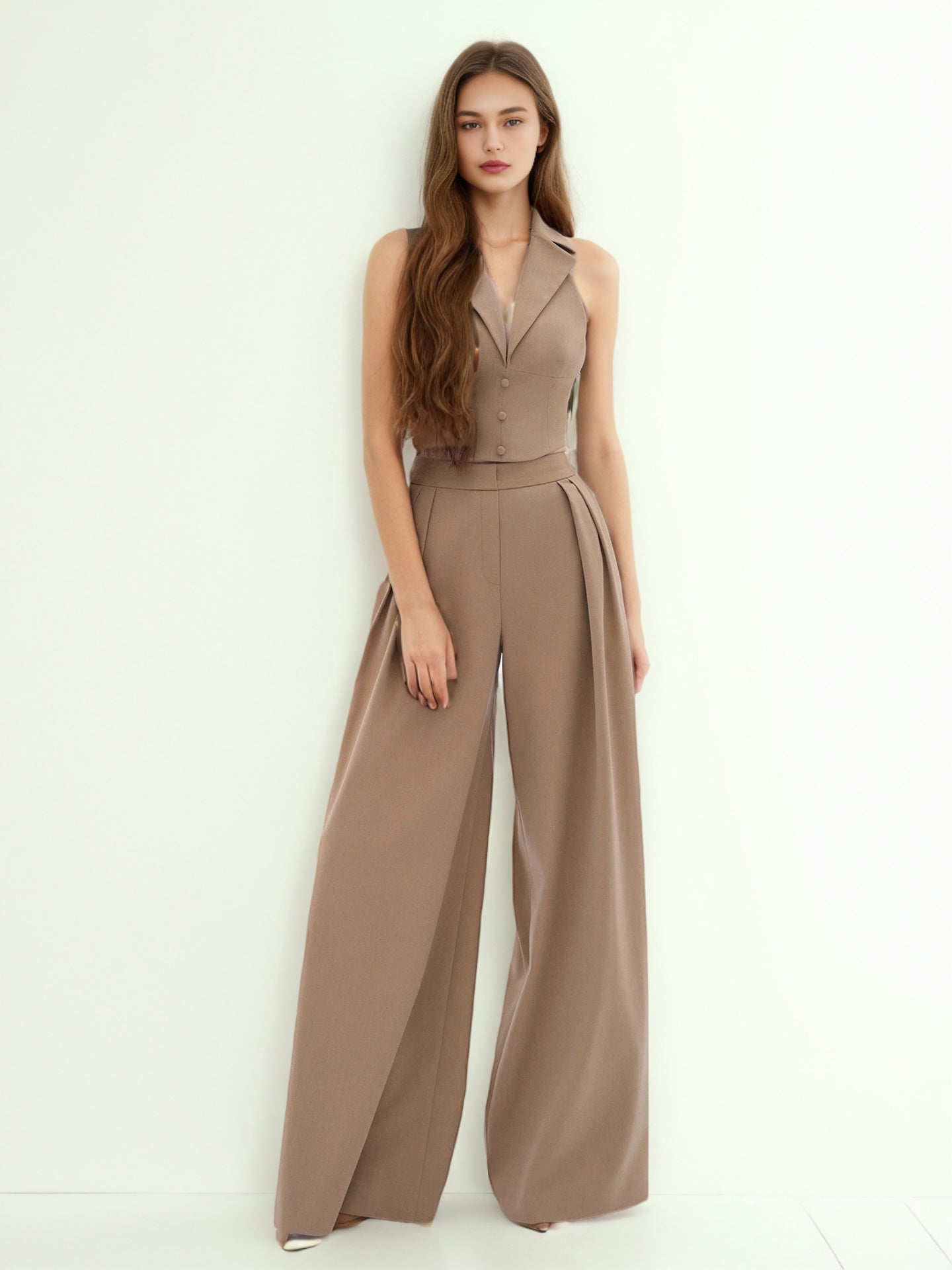 Elegant V-neck Two Piece Set