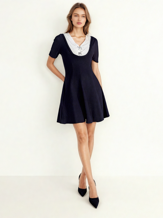 Knit Hit Color Short Dress